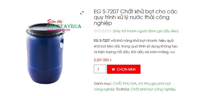 EG S-7207 Chất khử bọt cho các quy trình xử lý nước thải công nghiệp